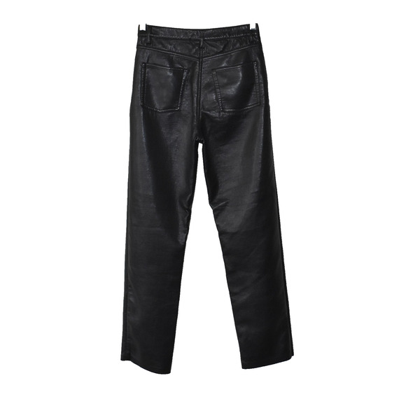 A6 NEW THE MELINA WILFRED Black Vegan Faux Leather Straight Leg Jeans Size 4 - Picture 2 of 6